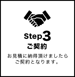 step3「ご契約」お見積に納得頂けましたらご契約となります。